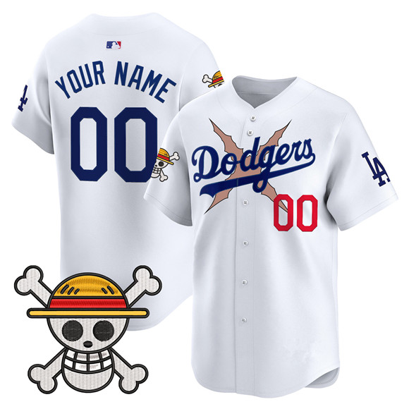 Men's Los Angeles Dodgers Active Player Custom White x One Piece 2025 Vapor Premier Limited Stitched Baseball Jersey Men's Los Angeles Dodgers Active Player Custom White x One Piece 2025 Vapor Premier Limited Stitched Baseball Jersey